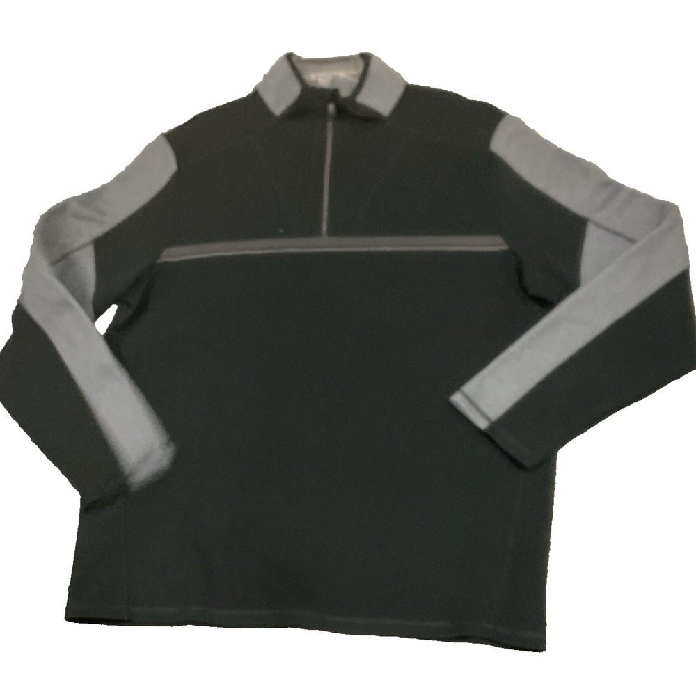 Calvin Klein Men's Long Sleeve Preppy 1/4 Zip Black Grey Sz L
